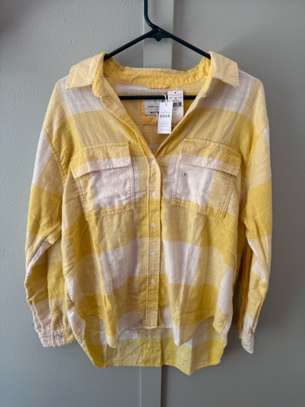 American Eagle Outfitters Yellow and White Striped Top